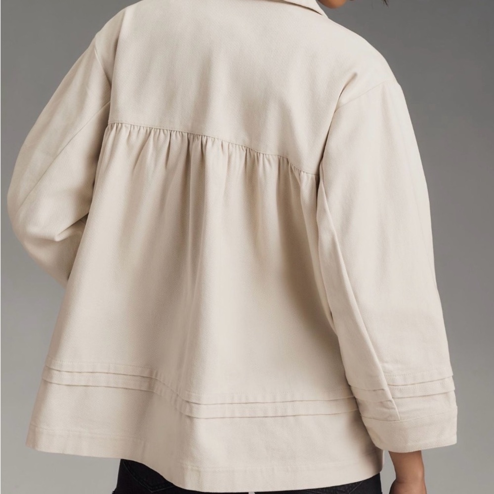 Anthropologie Maeve Cream Trench Coat. Swing Jacket. Size S - Picture 7 of 7